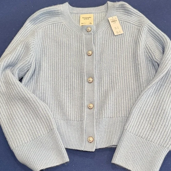 Abercrombie & Fitch Light Blue Cardigan / Sweater - Picture 2 of 5